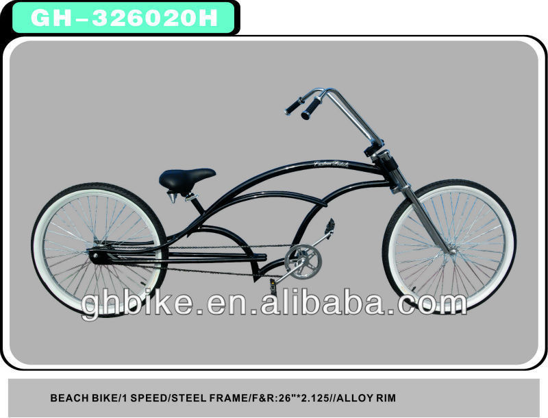 2013 Black Chopper Beach Cruiser Bike Fahrrad mit Stahlrahmen Material Schwarz/auf Bestellung