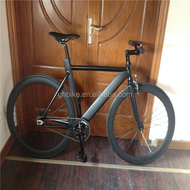 700c Schwarzes Aluminiumrahmen Fixie Bike mit Doppel-V-Bremse Festgetriebe Mann Track Bike