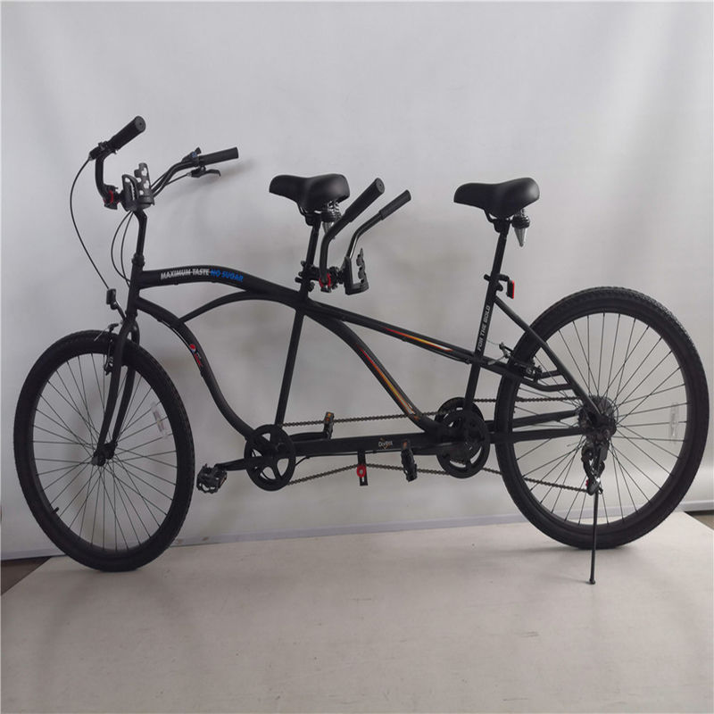 Stahlgabel 18 Geschwindigkeit Tandem Cruiser Fahrrad für 2 Erwachsene 26 Zoll Freizeit Tandem Fahrrad