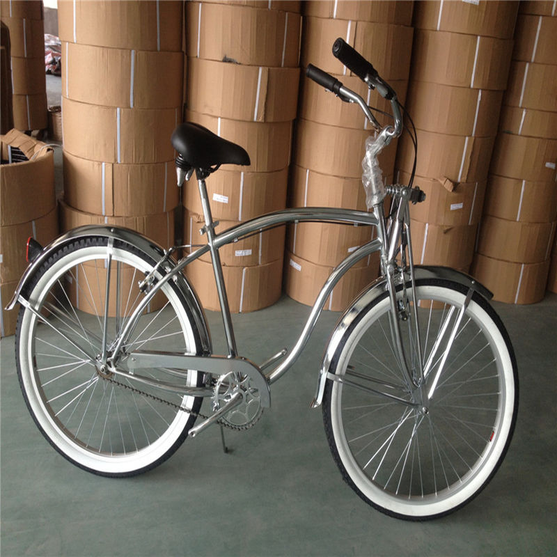 1.8m Länge 160kg Ladekapazität 26 Zoll Chrom Einzelgeschwindigkeit Männer Beach Cruiser Fahrrad