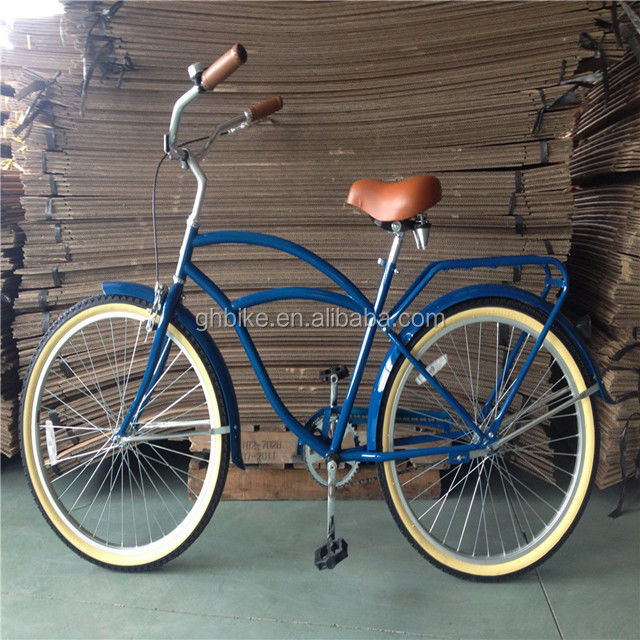 26 Zoll Männer Beach Cruiser Bike mit Hinterträger und Single Speed Hard Frame Stahl