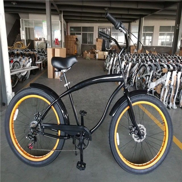 26 Zoll 3,0-Reifen Fettreifen Männer Beach Cruiser Bike mit Shimano 7 Gang und Scheibenbremse