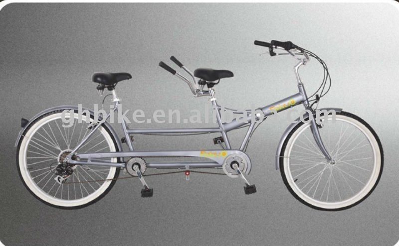 Shimano 7 Speed Tandem Bike 26&quot; Klapptandem Fahrrad mit Stahlrahmen und zwei Sitzen