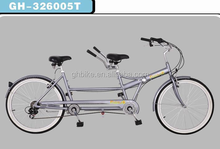 26&quot;*2.125.A/V Weißwand Stahl Gabel Tandem Fahrrad mit 7-Gang-Falt-Zwei-Sitzer Fahrrad