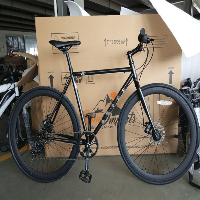 Shimano Gear Festrahmen Scheibenbremse OEM Chromoly 4130 Rahmen Männer Erwachsene Hybrid City Cruiser Fahrrad Straßenrad