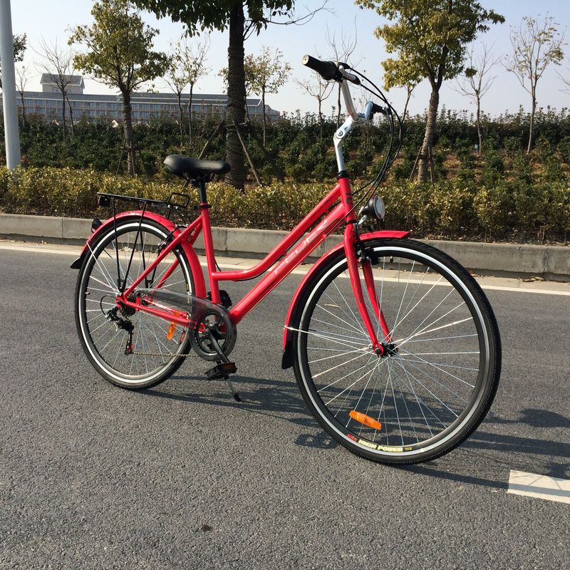 Straße 28 Zoll Ofo 7 Geschwindigkeiten Retro Damen Frauen Mädchen CE Dutch Style Weißes City Bike