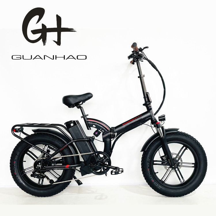 Alloy Crank 7 Geschwindigkeitsgetriebe Fettreifen Klapp-Ebike mit 21A Lithiumbatterie und 750W Motor