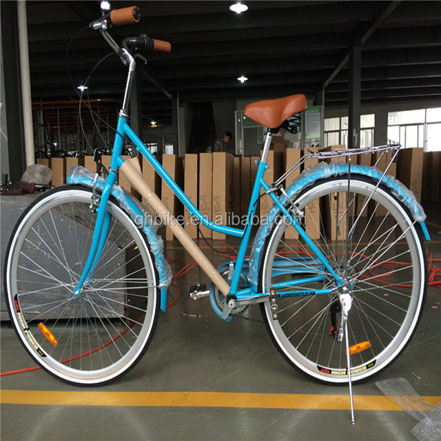Blaue Farbe 7 Geschwindigkeiten Vintage Lady City Cruiser Bike Frauen Retro Bikes für das Stadtleben