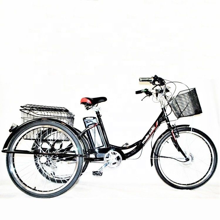 24&quot; Hinterhub Motor Stahlrahmen 7 Geschwindigkeiten 36V350W 35KM/H Unisex Erwachsenen Elektro Dreiräder