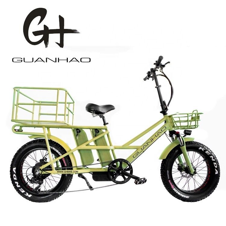 Aluminiumlegierungsrahmen 48V34AH 1000W Fat Tire Ebike mit doppelten Batterien und zwei Körben