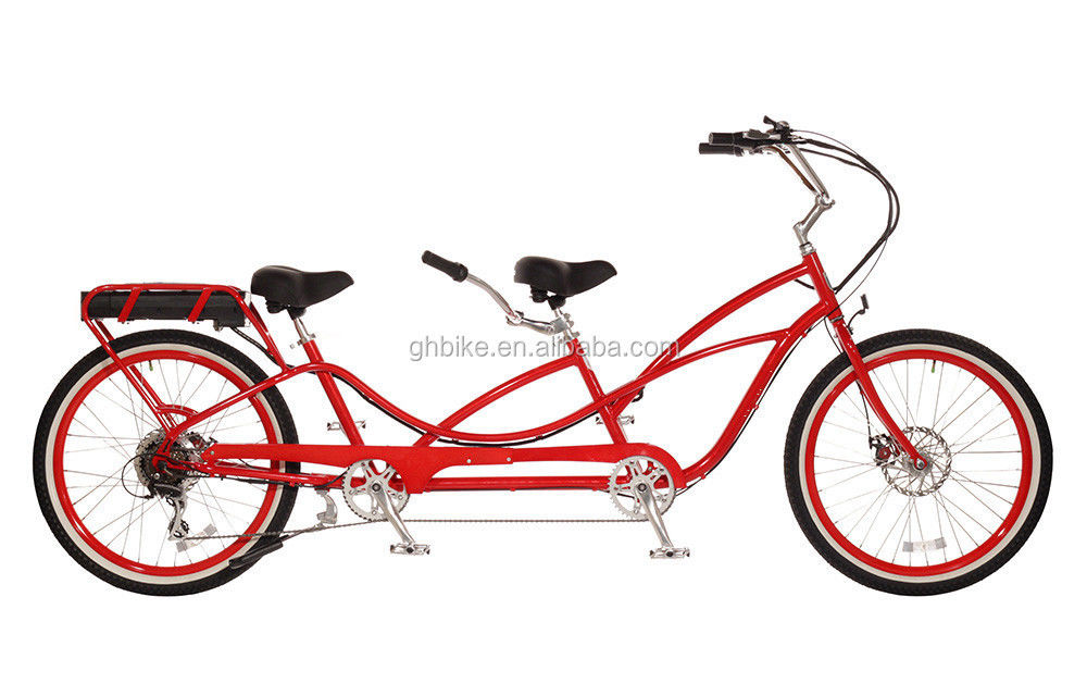 Elektrofahrrad für zwei Fahrer 36V 400W Lithiumbatterie 26 Zoll Reifenglanz Gewicht 27kg